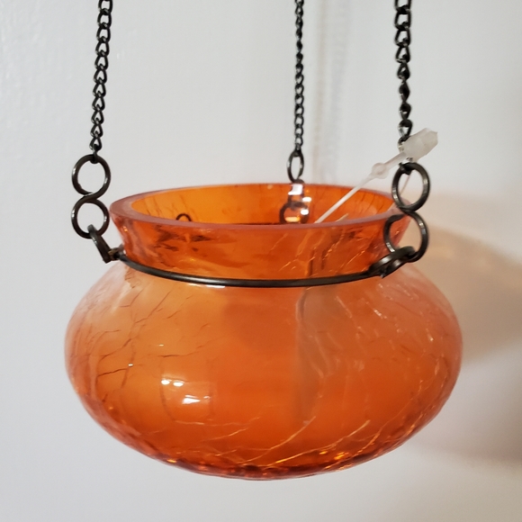 Cost Plus World Market Other - Glass hanging candle plant holder orange